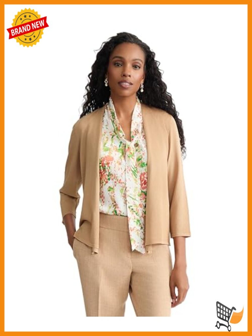 Self Edge A-Line Cardigan Lightweight Polyester Viscose Women's Sweater
